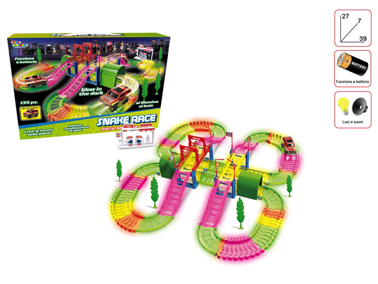Snake race pista snodata con luci e suoni