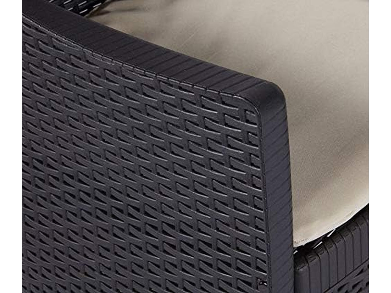 Set akita rattan antracite con cuscino grigio