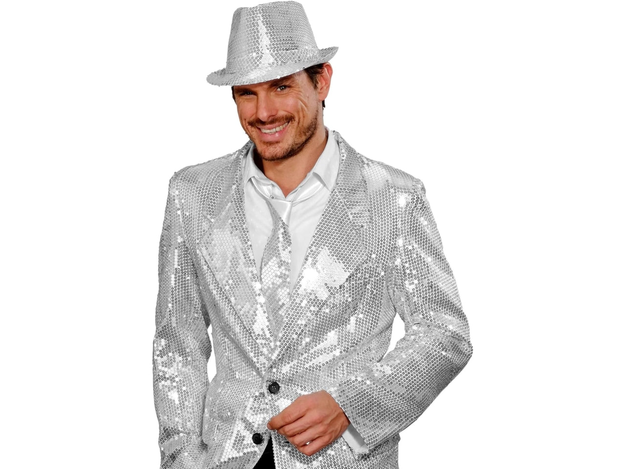 Cravatta in paillettes argento