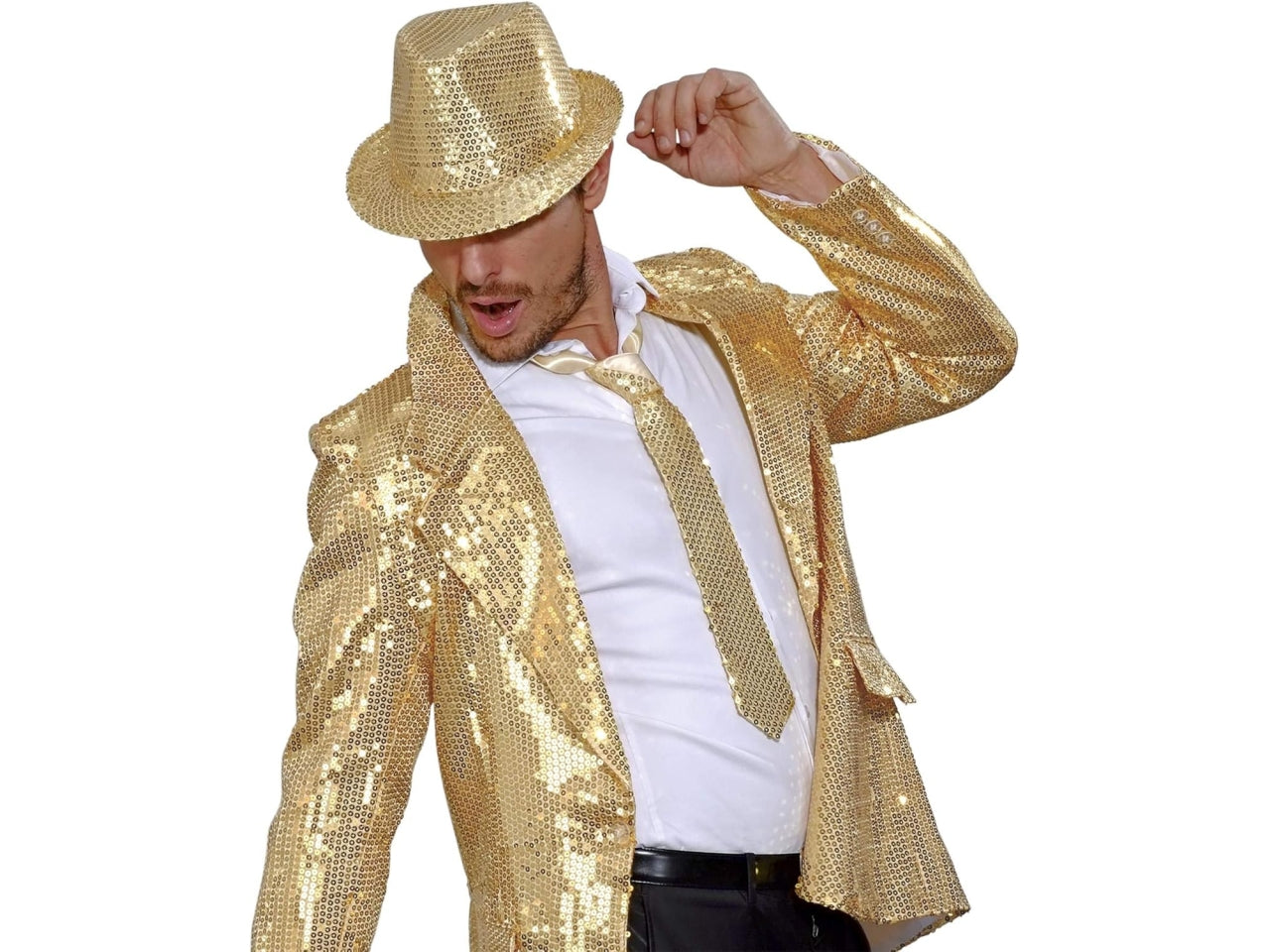 Cravatta in paillettes oro