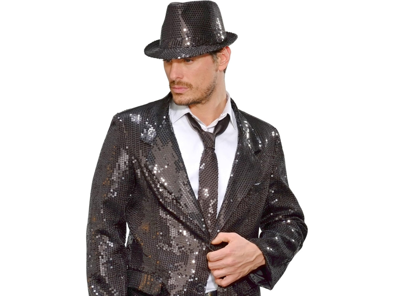 Cravatta in paillettes nera