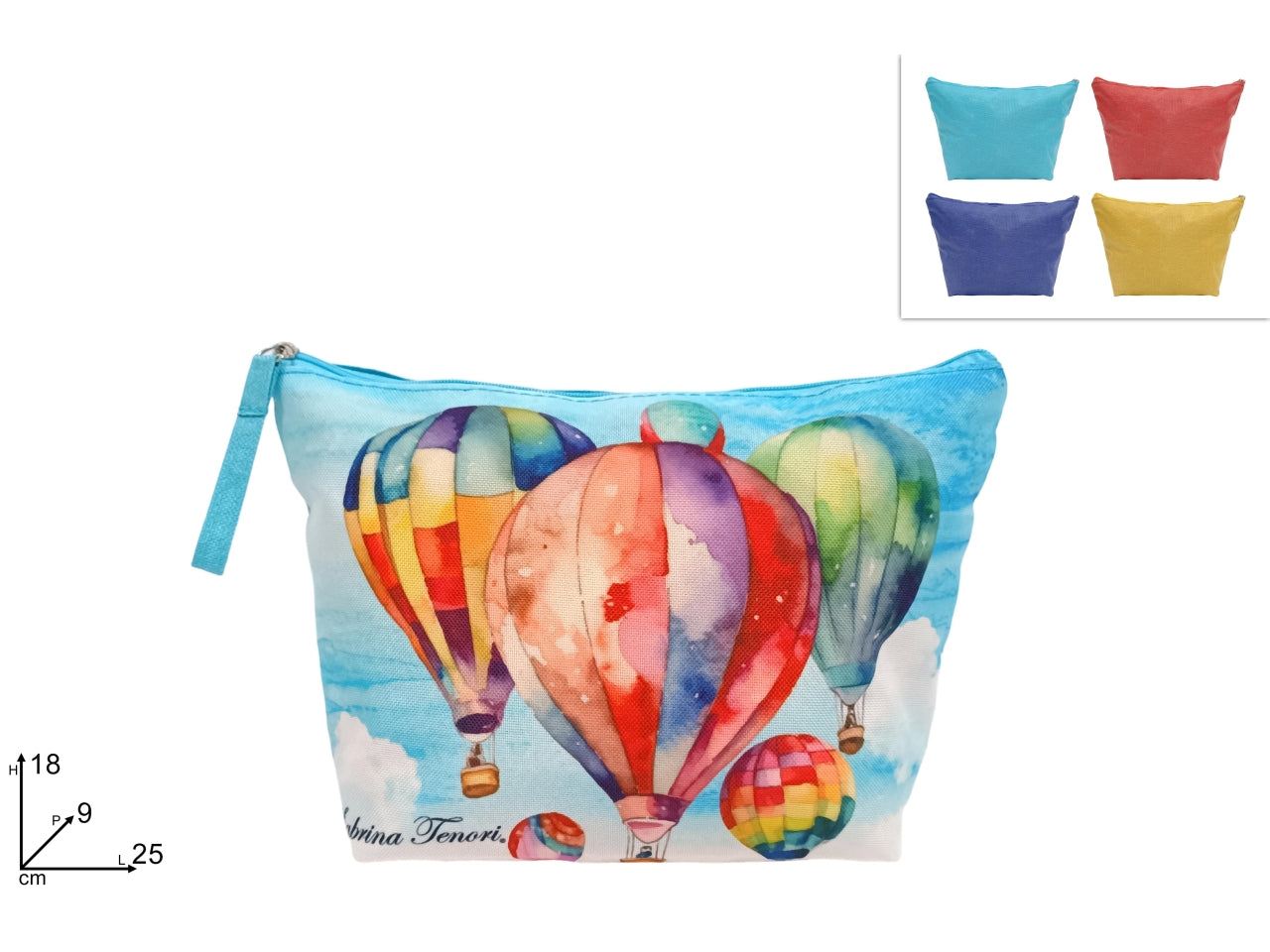 Bustina beauty fantasia mongolfiere in 4 colori assortiti