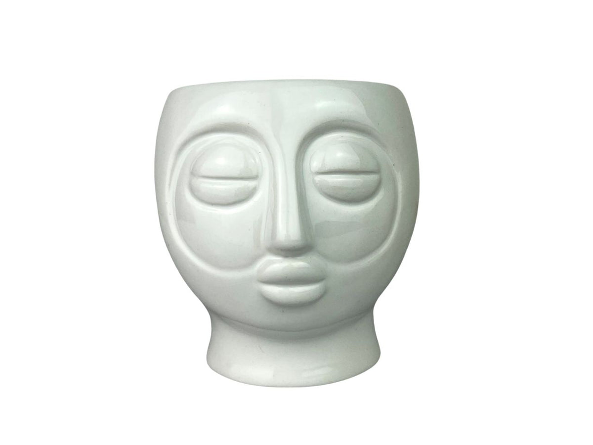 Vaso viso in ceramica 8x9cm bianco