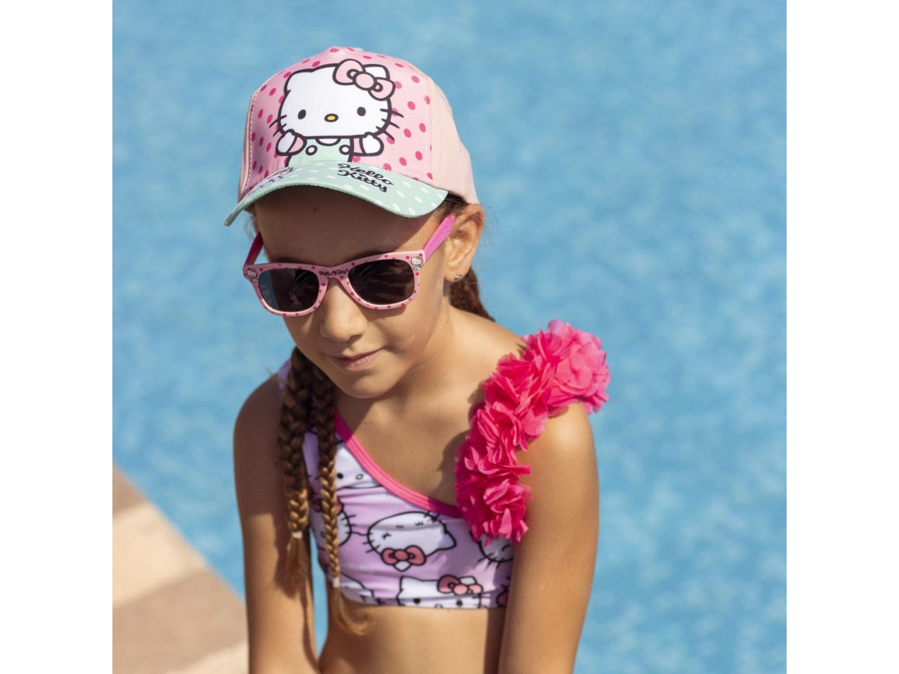 Hello kitty set cappellino con visiera e occhiali da sole
