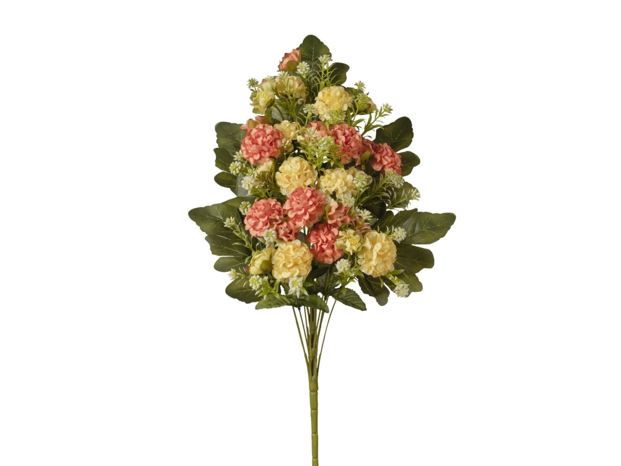 Mazzo frontale zinnie con 14 fiori 50cm arancio e giallo