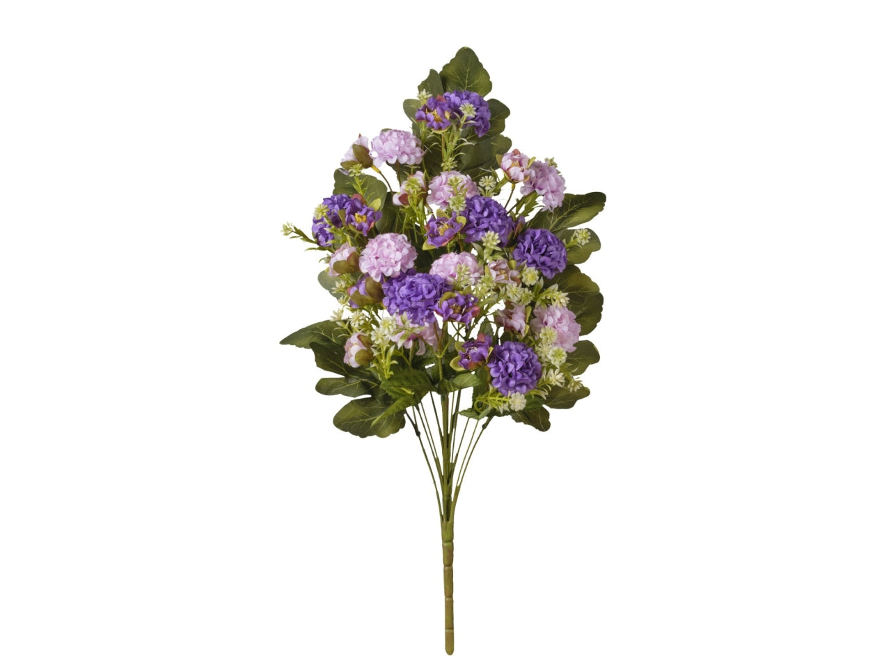 Mazzo frontale zinnie con 14 fiori 50cm viola e lilla