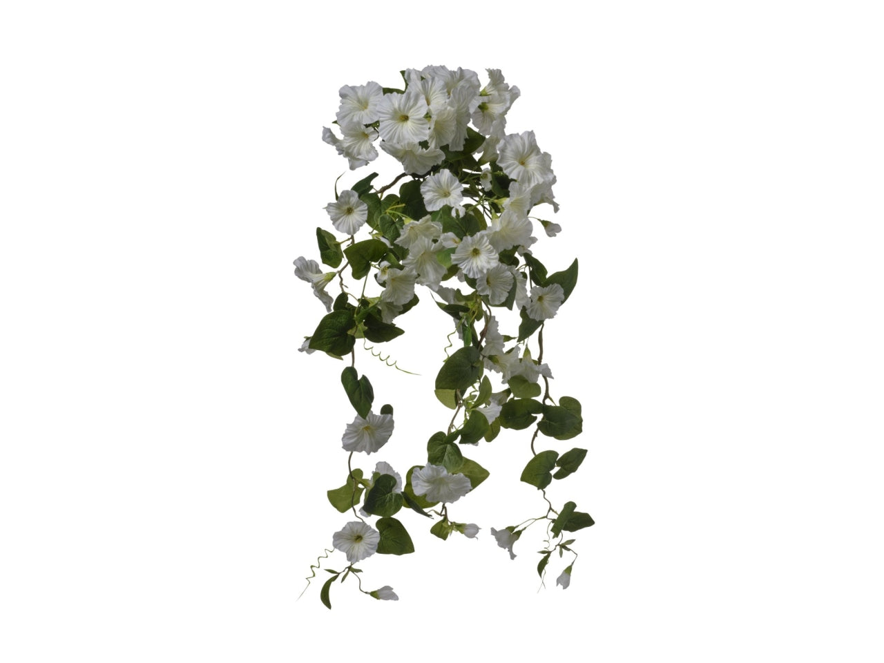 Mazzo petunia cadente con 7 fiori 80cm di colore bianco