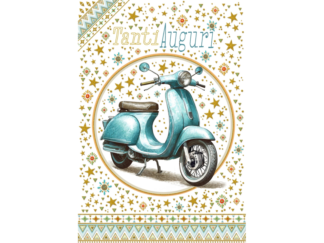 Biglietto  tanti auguri maschile vespa