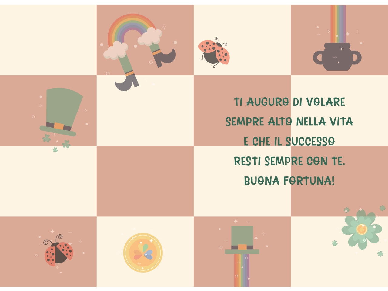 Biglietto auguri buona fortuna