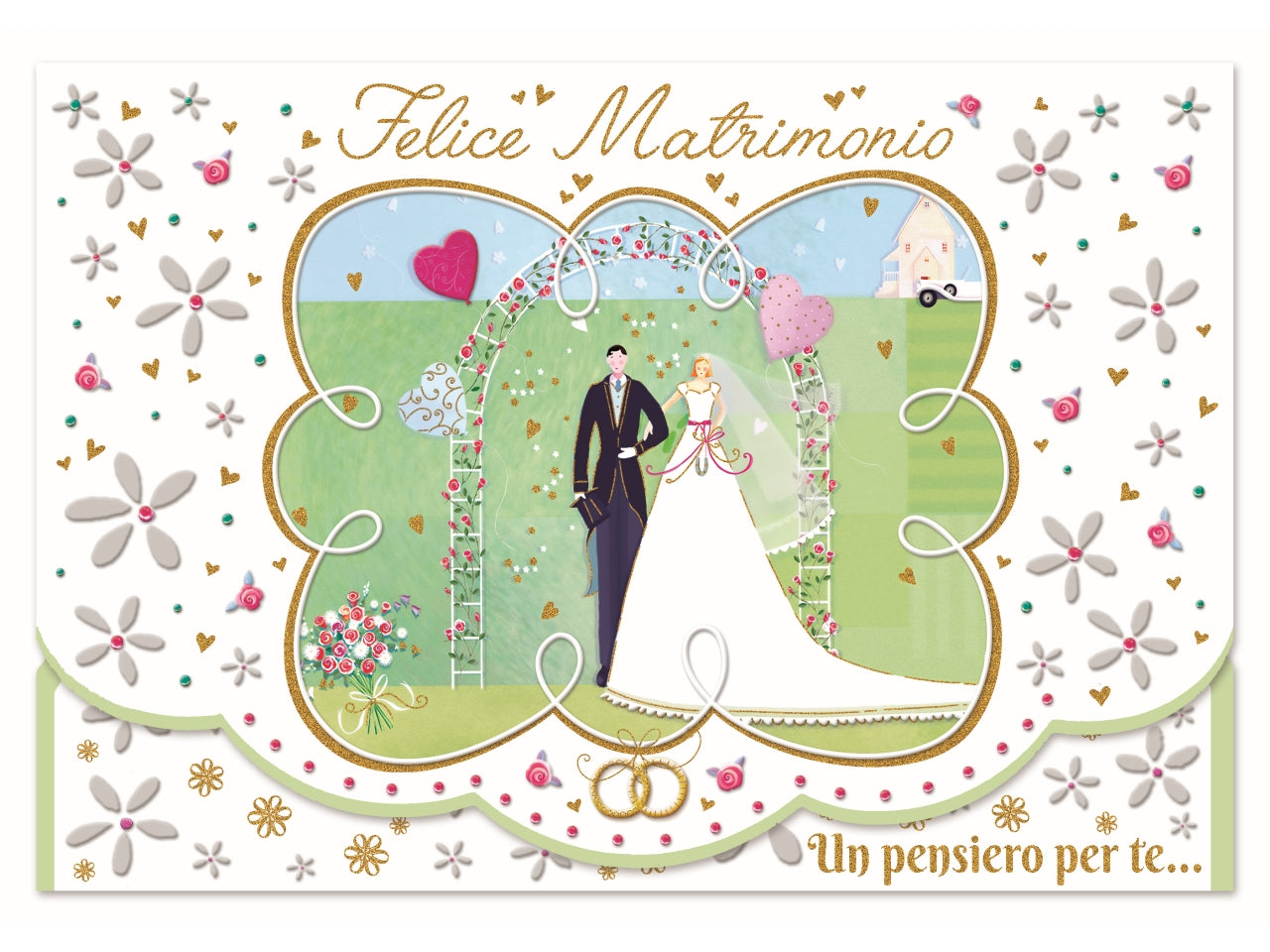 Biglietto portasoldi felice matrimonio