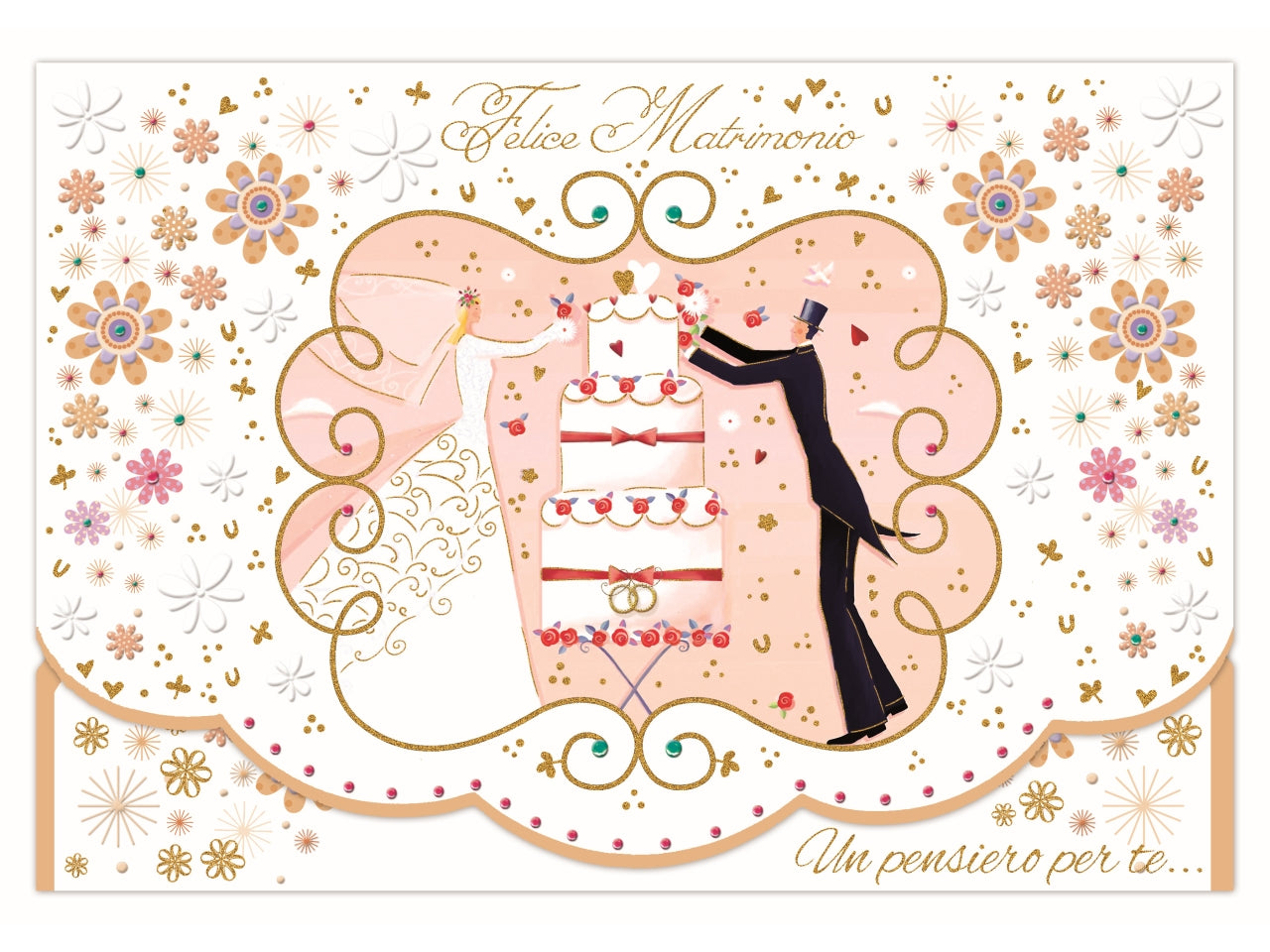 Biglietto portasoldi felice matrimonio
