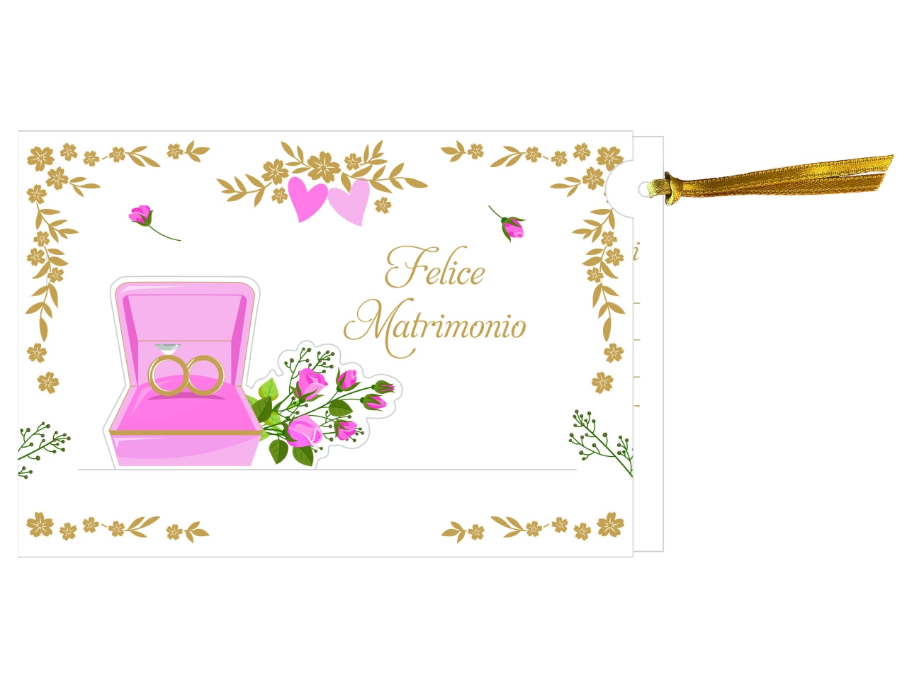 Biglietto portasoldi felice matrimonio