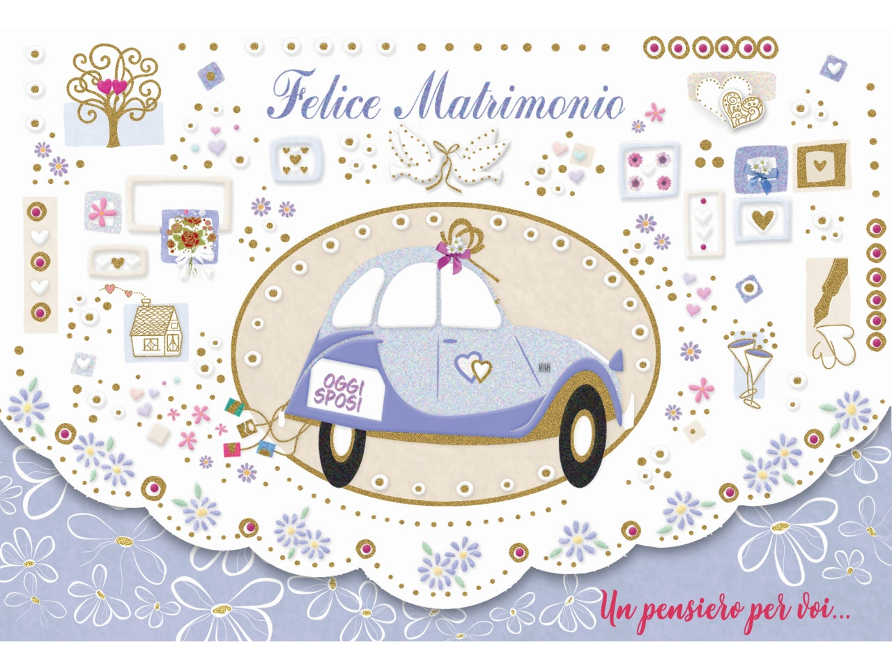 Biglietto portasoldi felice matrimonio