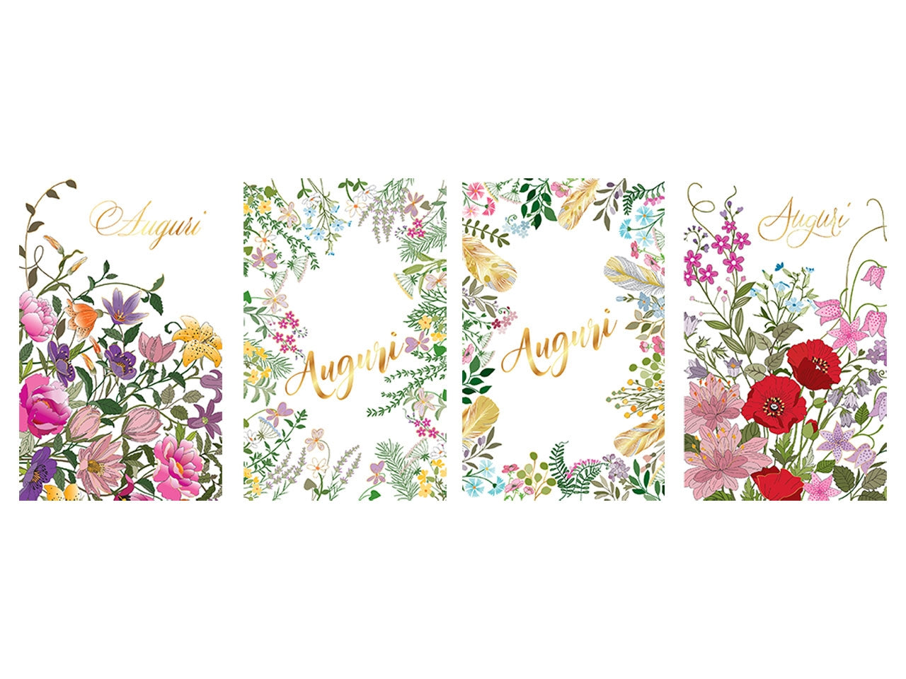 Biglietti mini tanti auguri fiori 6 pezzi
