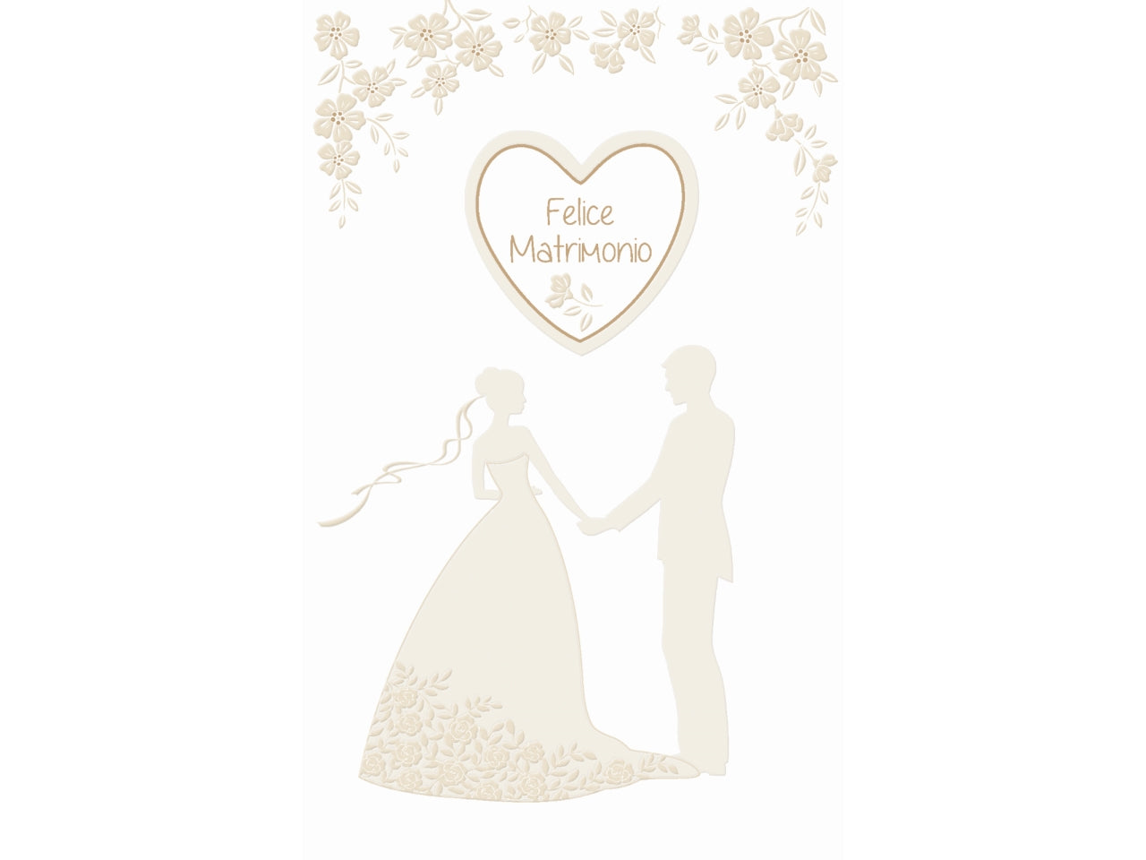 Biglietto mini felice matrimonio, confezione da 6 bigliettini