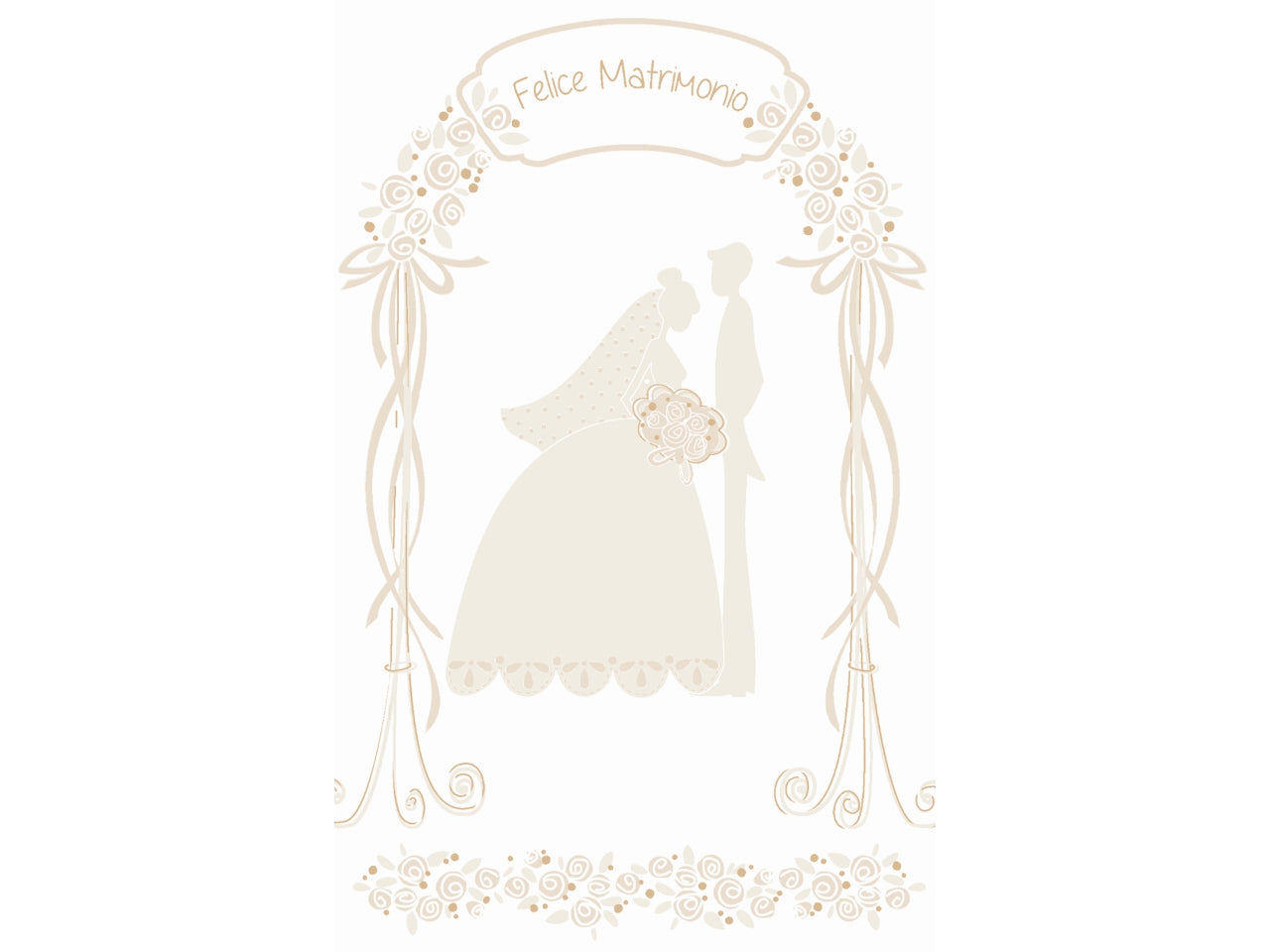 Biglietto mini felice matrimonio, confezione da 6 bigliettini