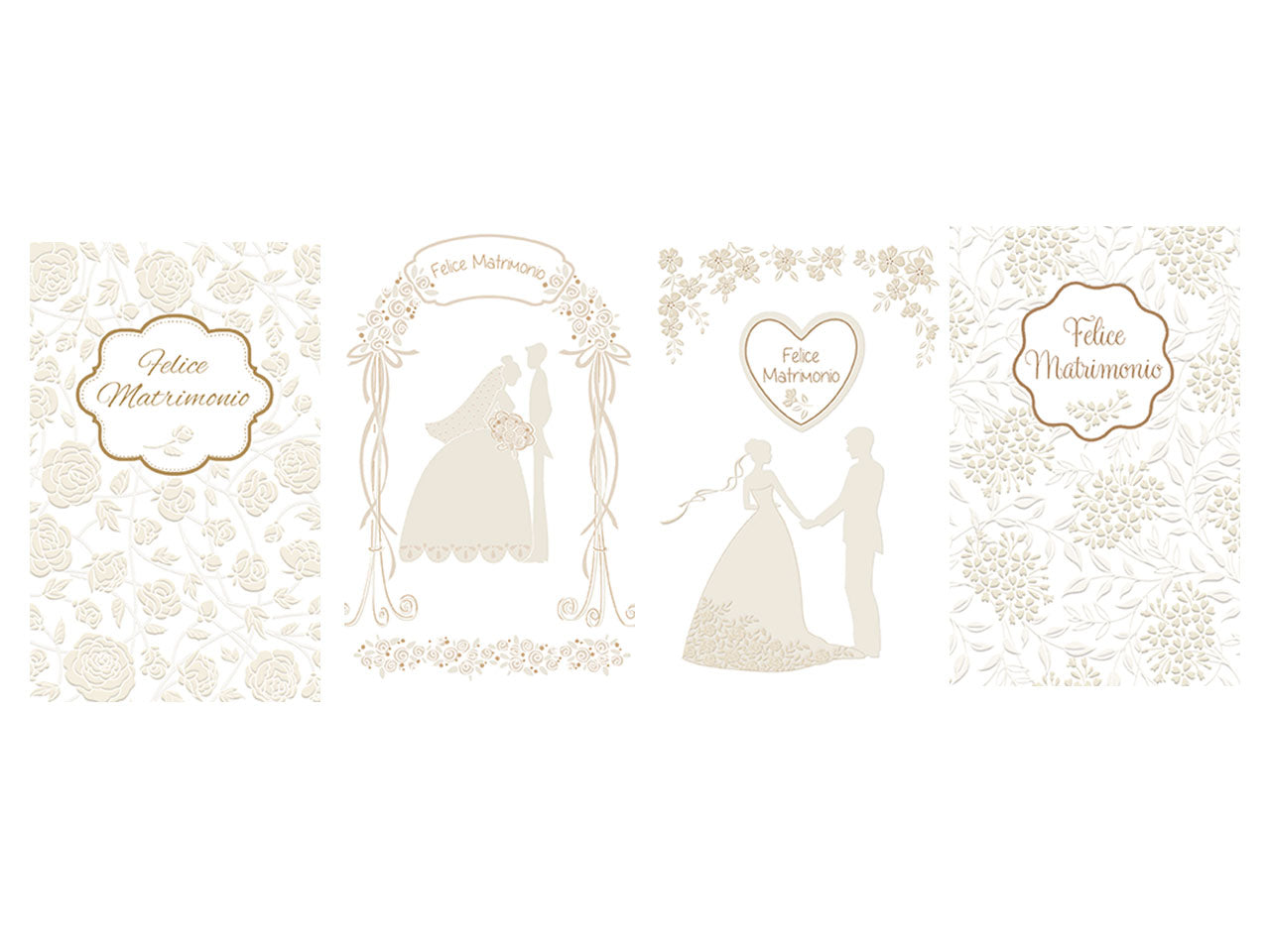 Biglietto mini felice matrimonio, confezione da 6 bigliettini