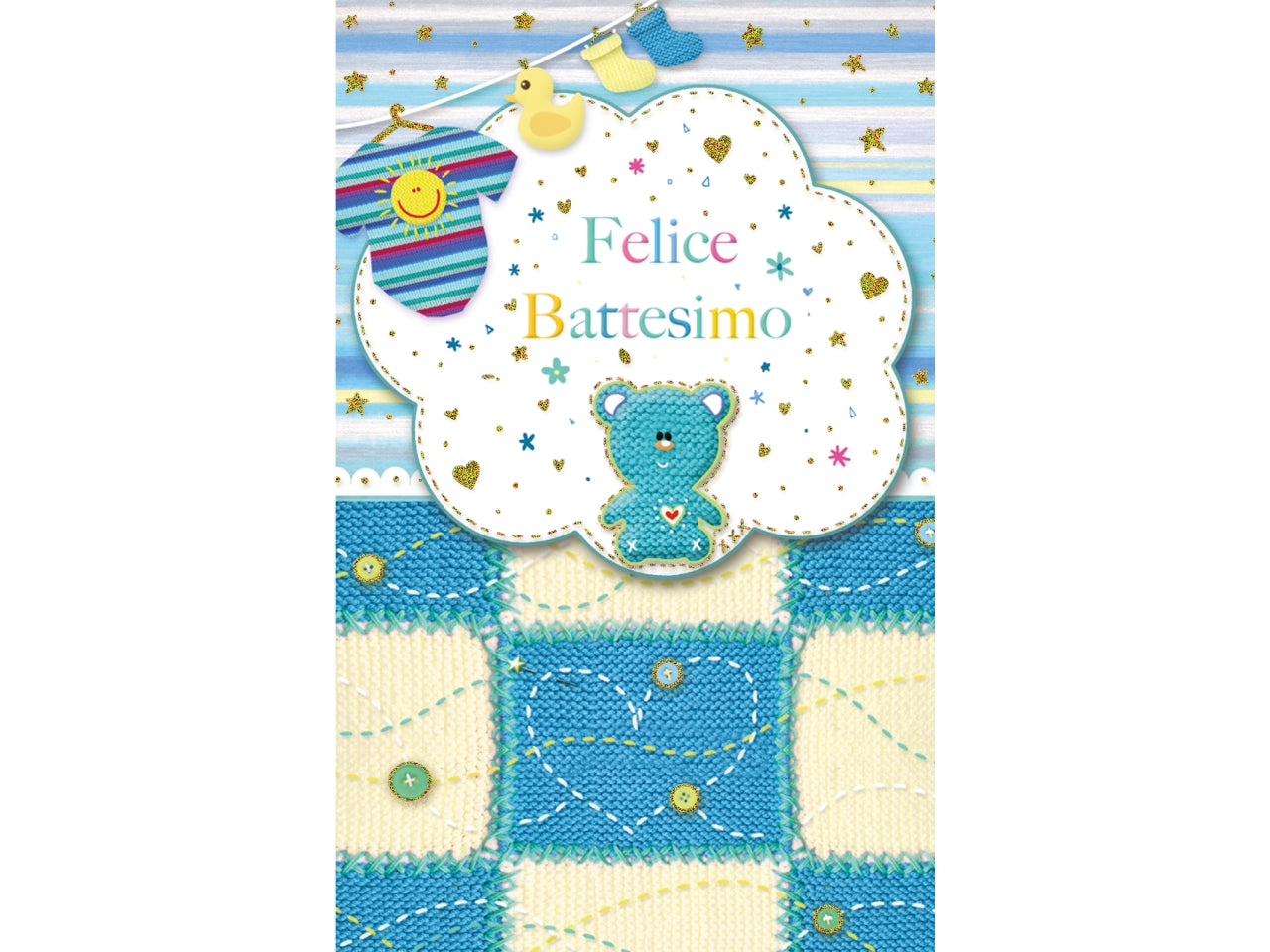 Biglietti mini felice battesimo 6 pezzi