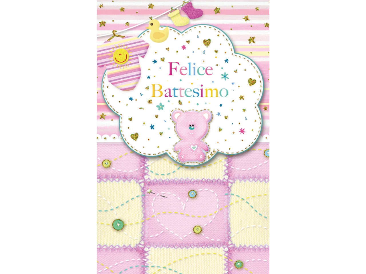 Biglietti mini felice battesimo 6 pezzi
