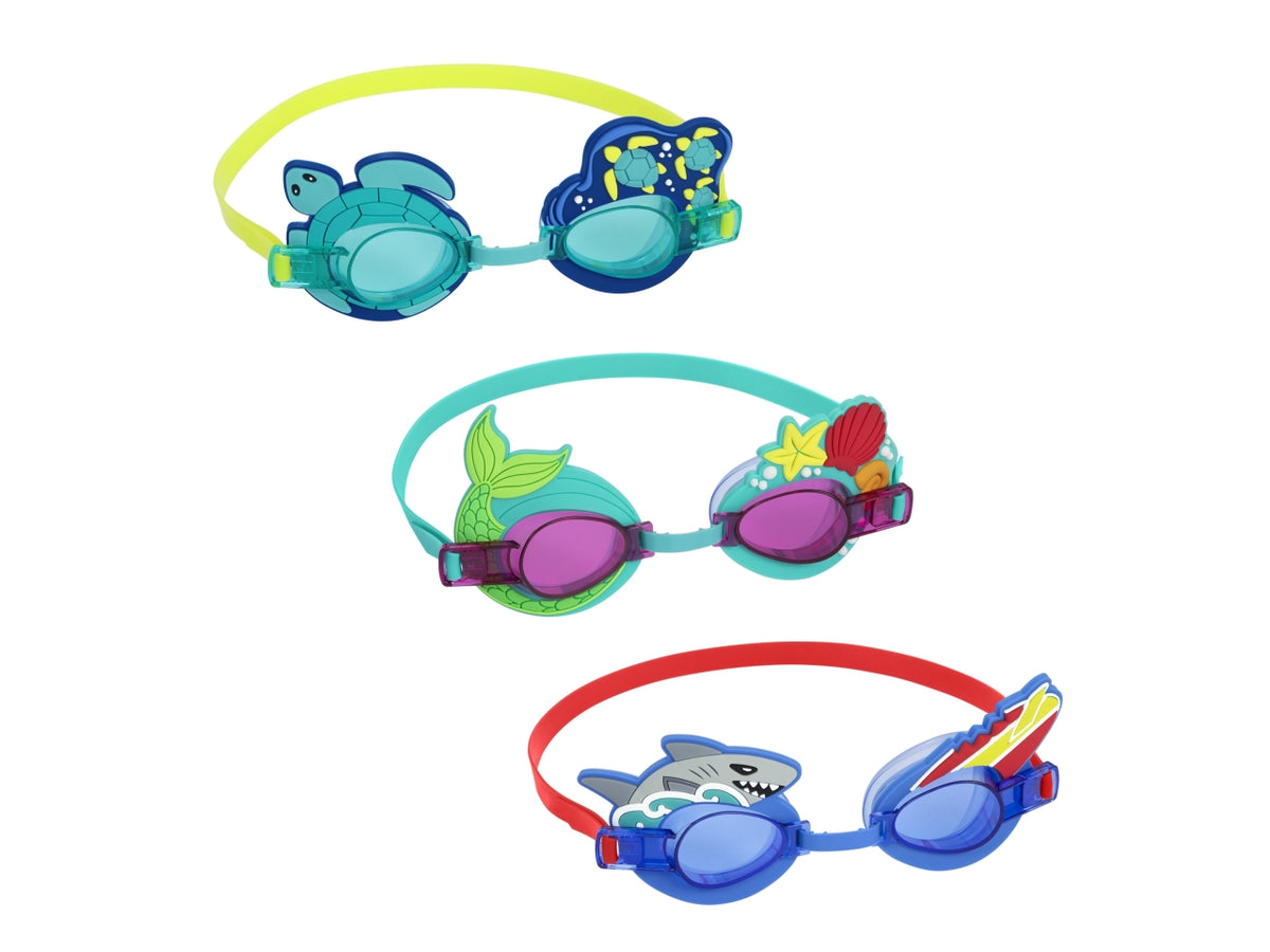 Occhialini  emotion in silicone e lenti con protezione uv per bambini da 3-6 anni in fantasie assortite $