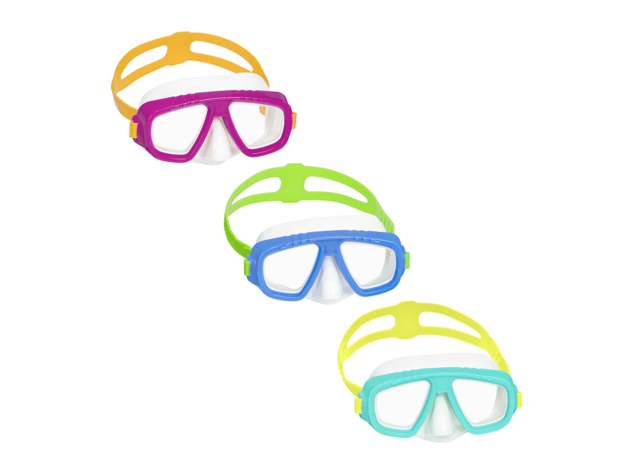 Maschera caymen con lenti in policarbonato e protezione uv in pvc baby da 3-6 anni in colori assortiti $