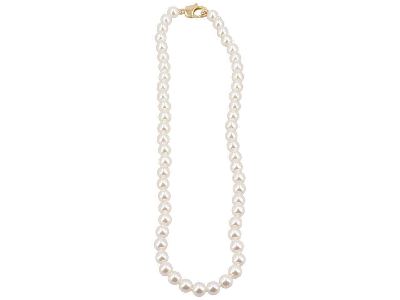 Collana perla vetro con chiusura rame
