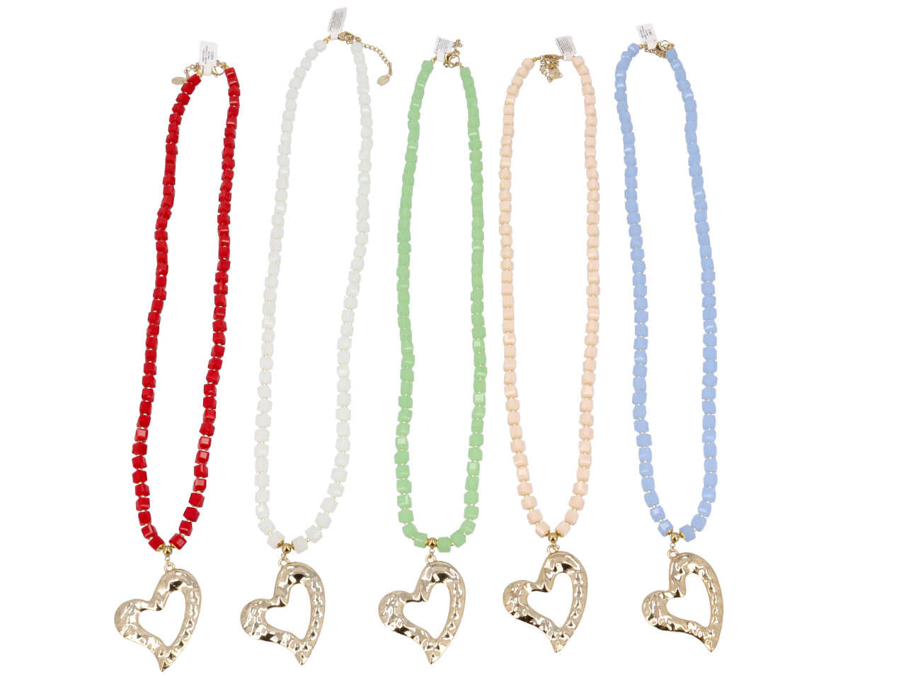 Collana cristallo,acciaio, ematite e lega di zinco