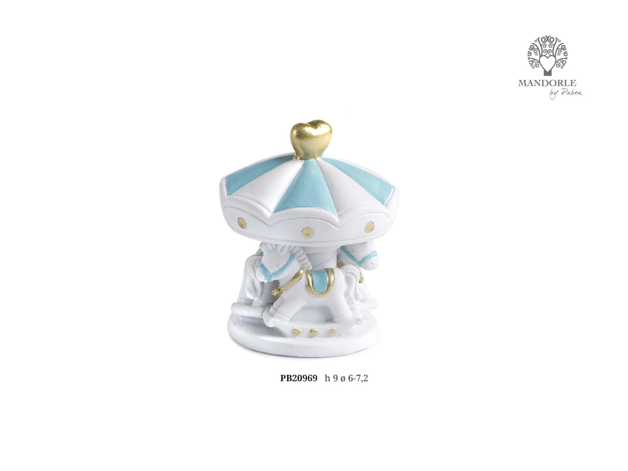 Giostrina in resina 9cm celeste