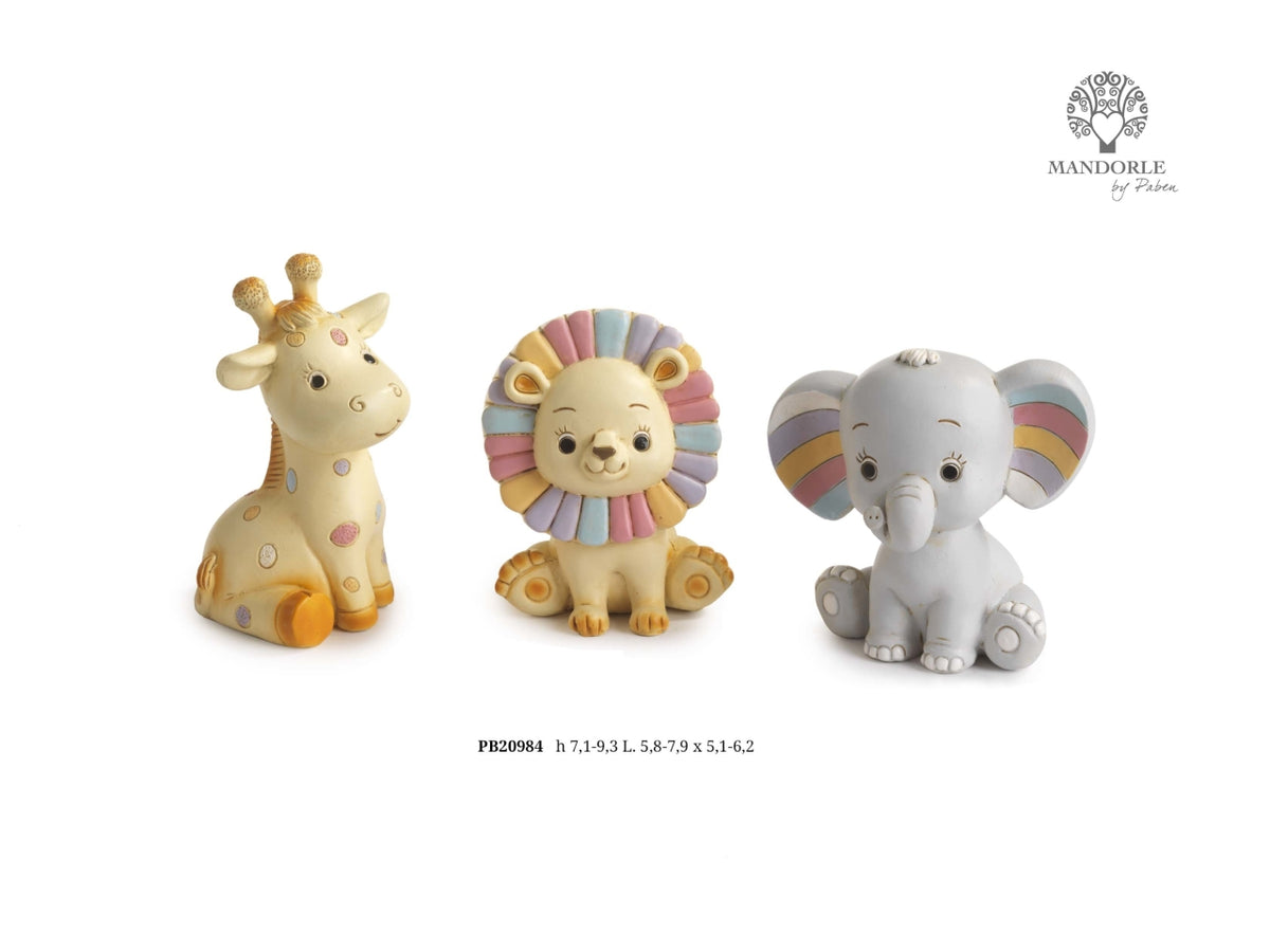 Animaletto della giungla in resina 9,3cm in 3 assortimenti