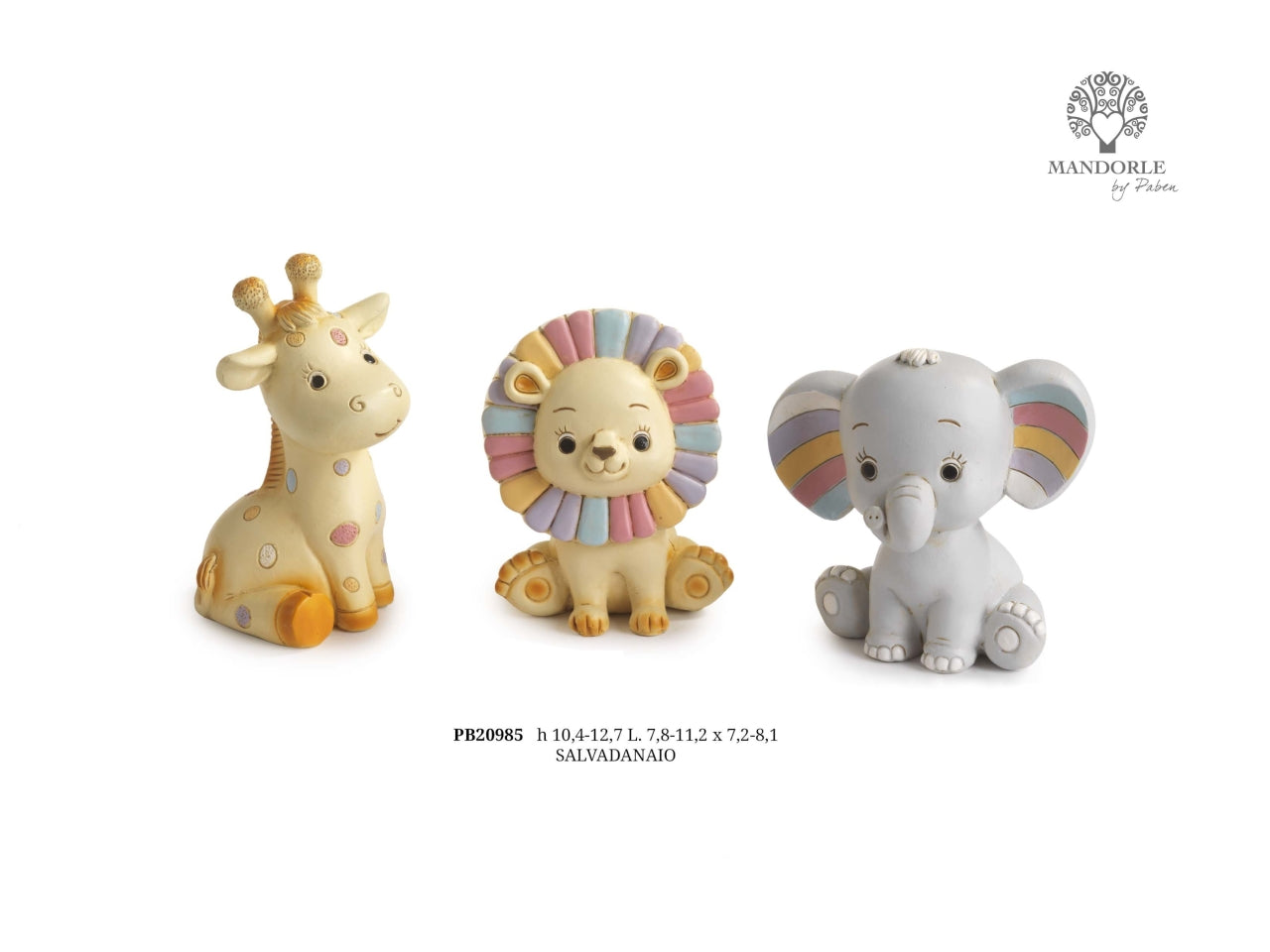 Salvadanaio animaletto della giungla in resina 12,7cm in 3 assortimenti