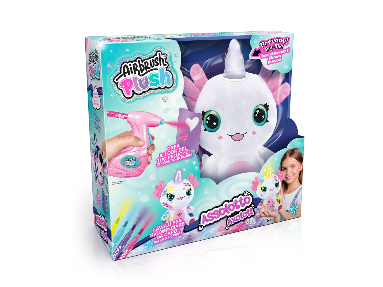 Airbrush plush assolotto 32x30x11cm $