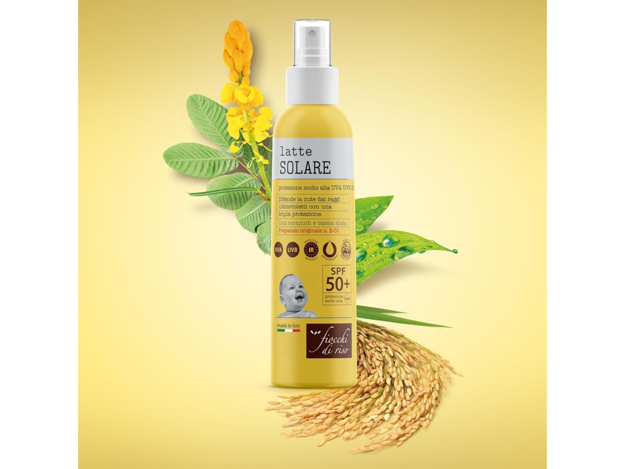 Latte solare 50+ fiocchi di riso 140ml - spray