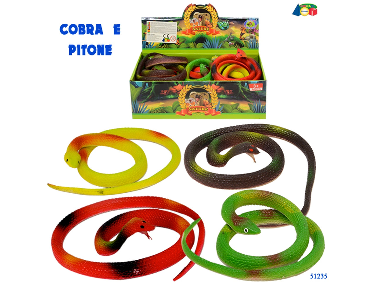 Cobra o pitone in colori assortiti