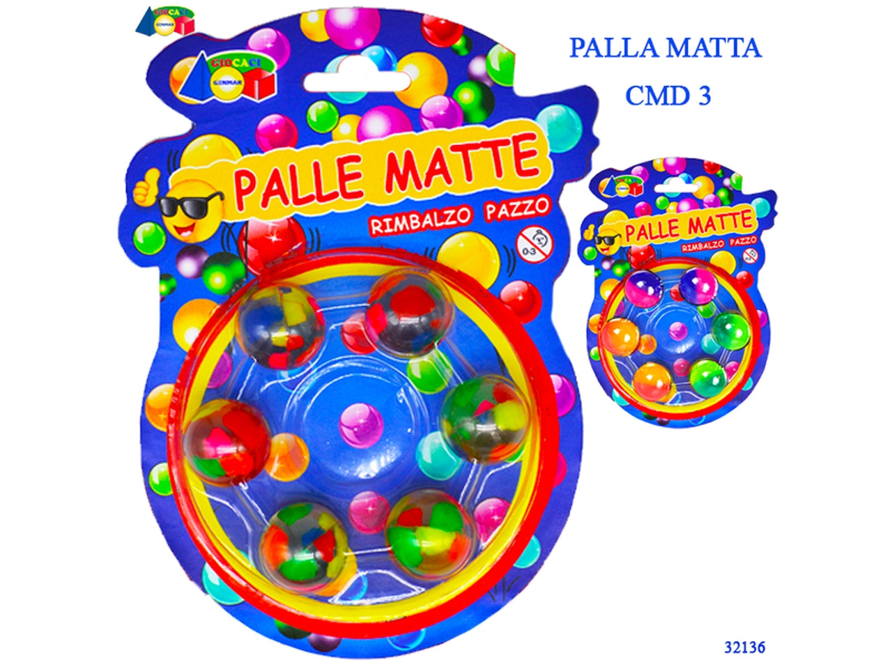 Set 6 palle matte multicolore ass.