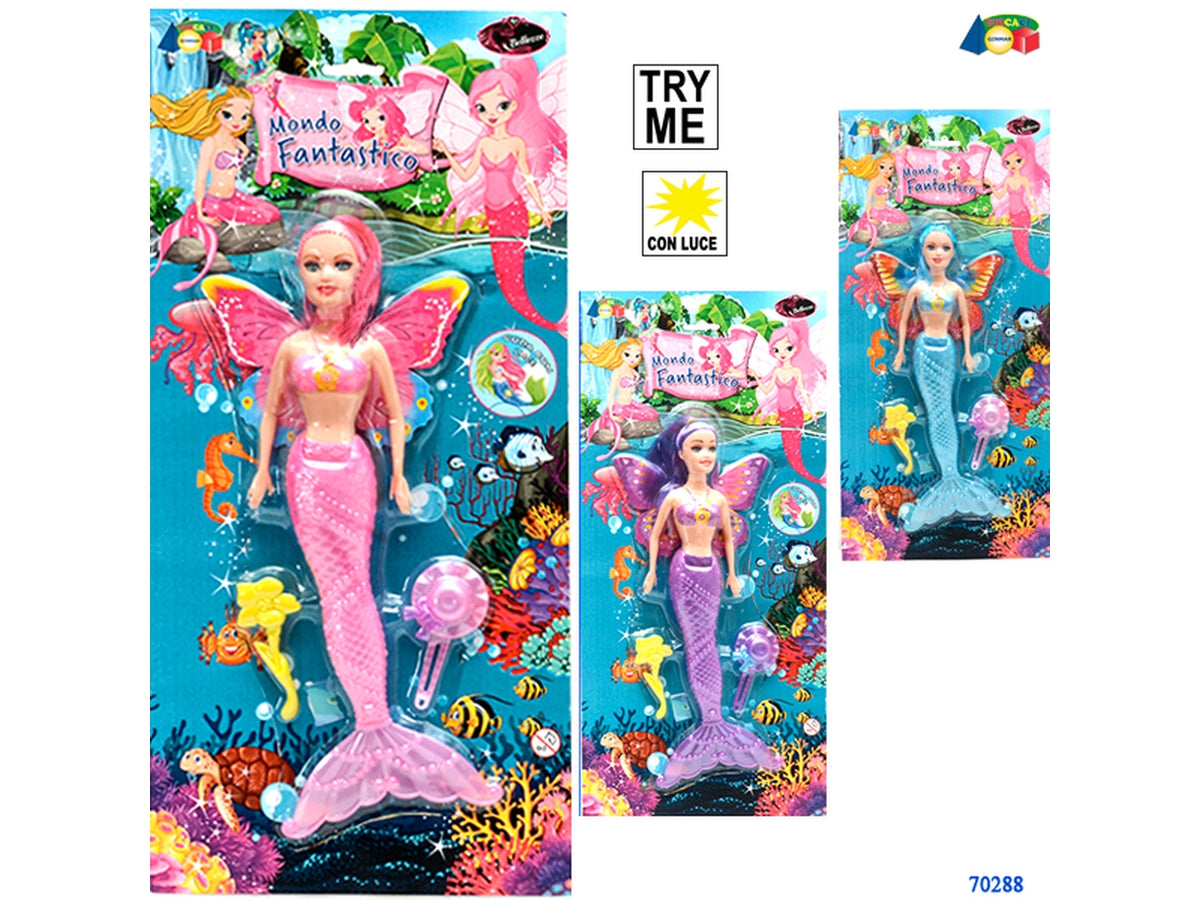 Set sirena alata mondo fantastico con luce