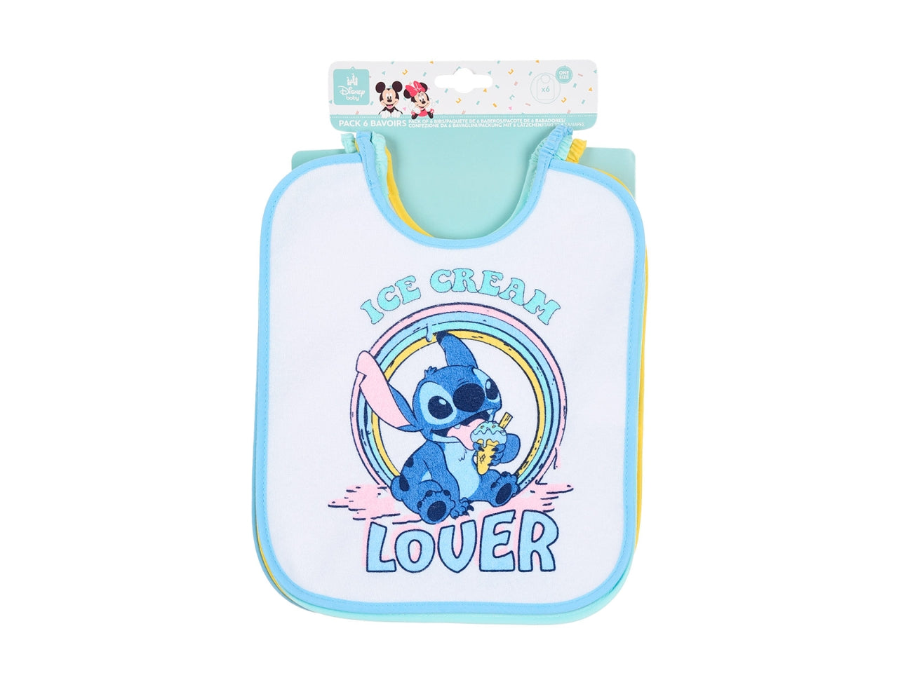Lilo & stitch bavette 27x22,5cm confezione 6 pezzi assortite