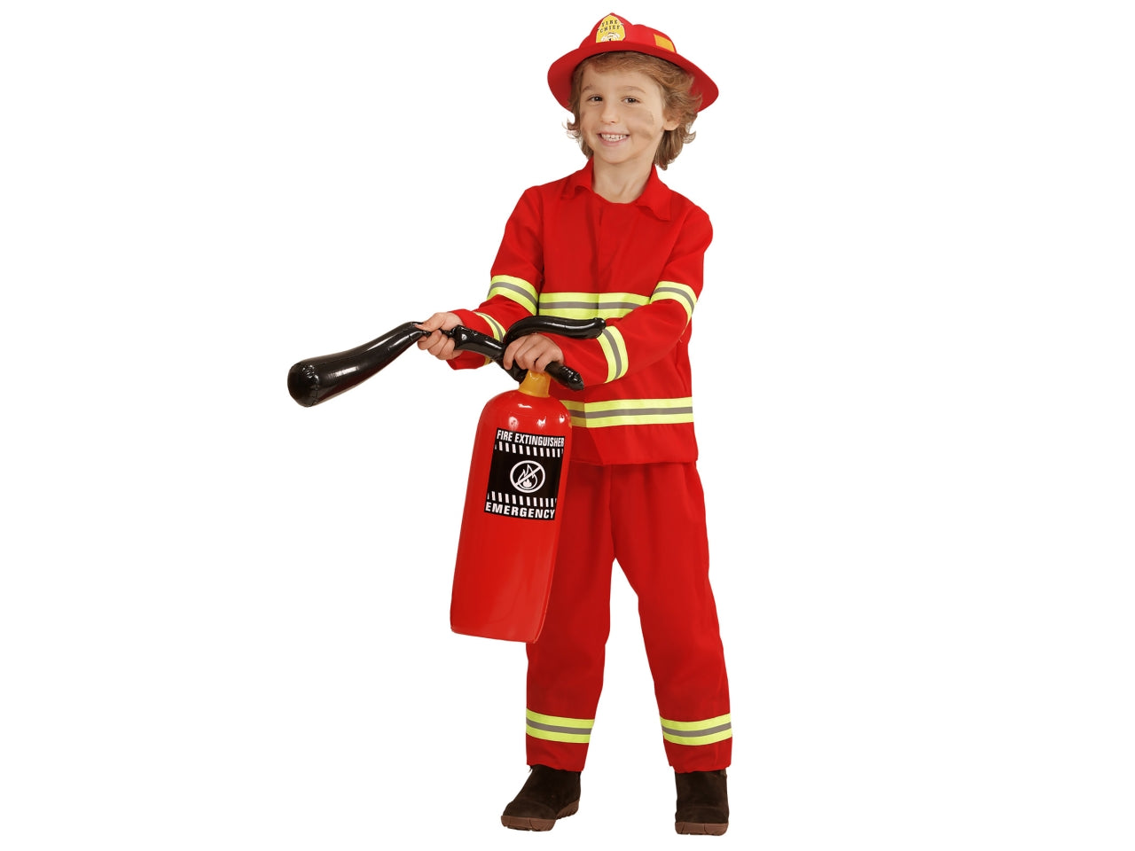 Costume pompiere giacca, pantaloni, elmo