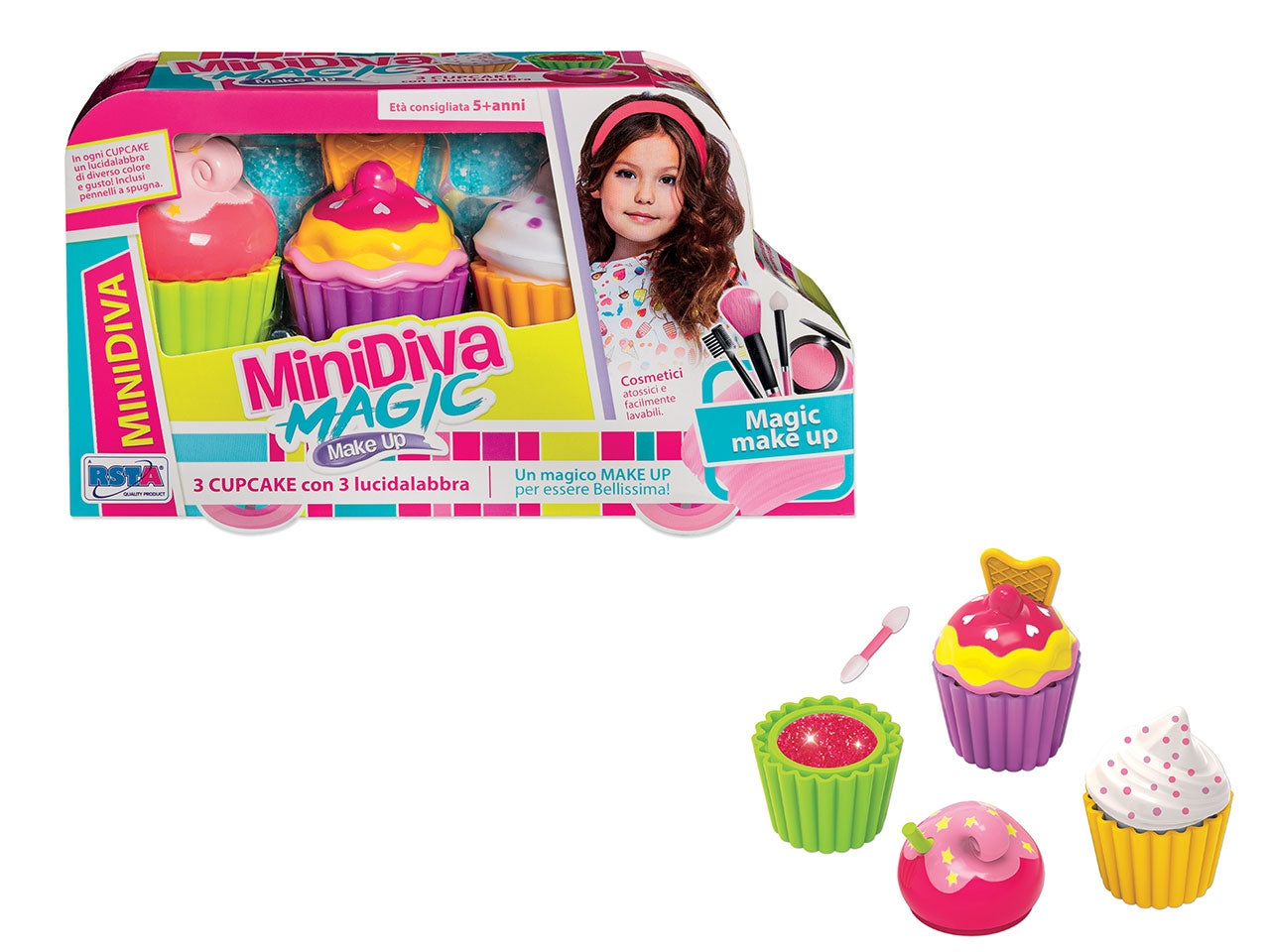 Minidiva cosmetici furgoncino con 3 lucidalabbra