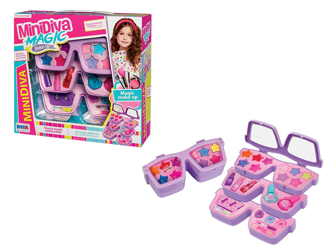 Minidiva cosmetici trousse occhiali da sole
