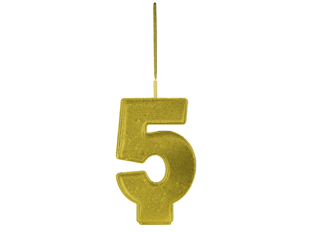 Candelina magic number con doppio effetto, scintillante e fiamma numero 5