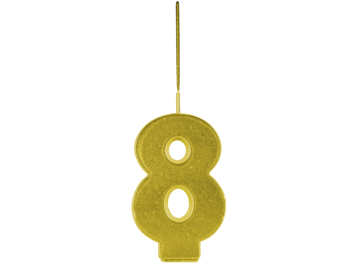 Candelina magic number con doppio effetto, scintillante e fiamma numero 8