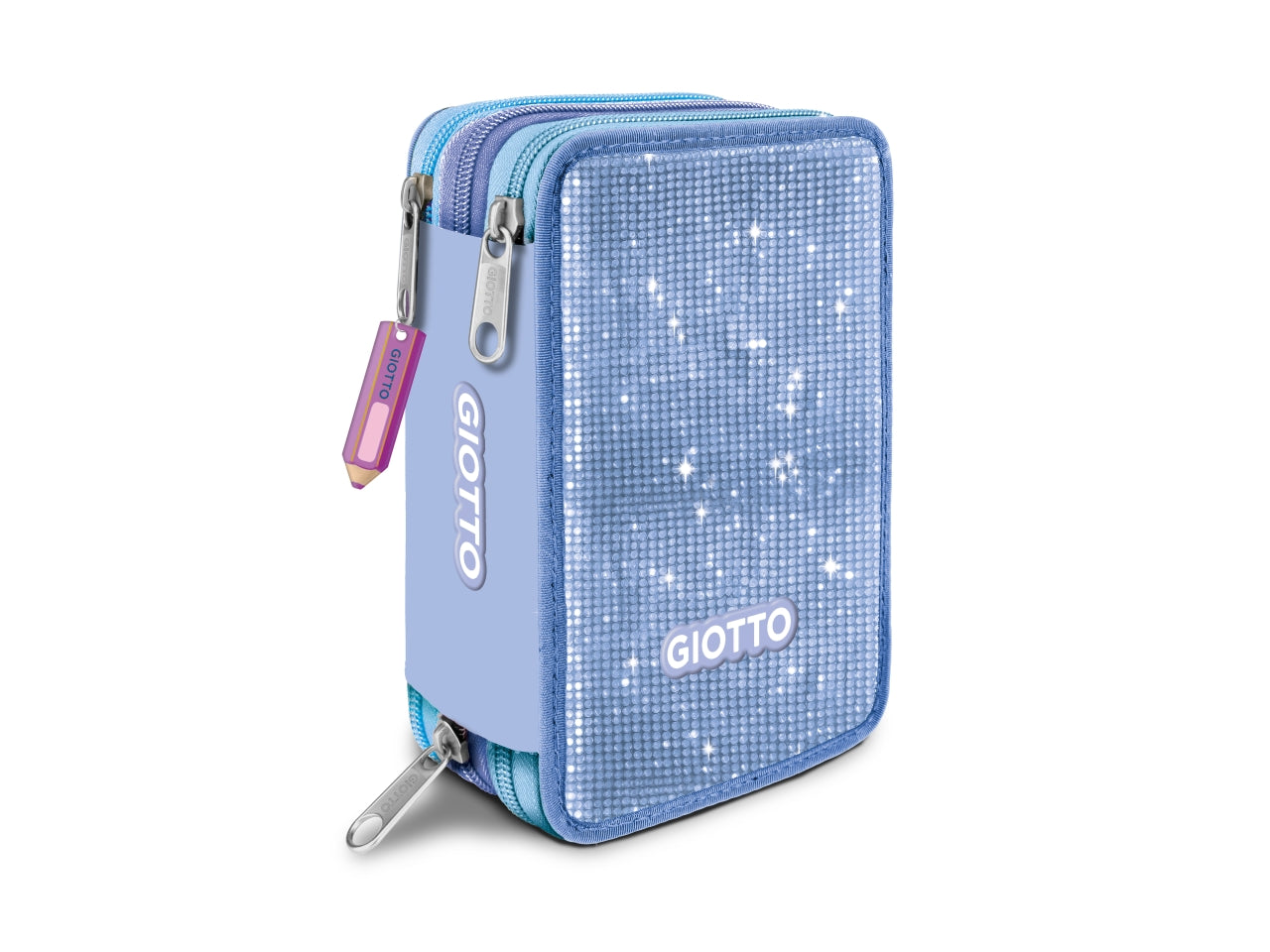 Astuccio 3 zip giotto super crystal collezione premium con pastelli supermina