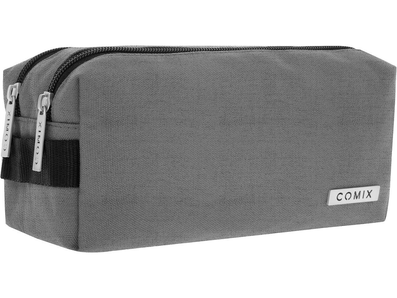Astuccio 2 zip  comix monocolore grigio melange
