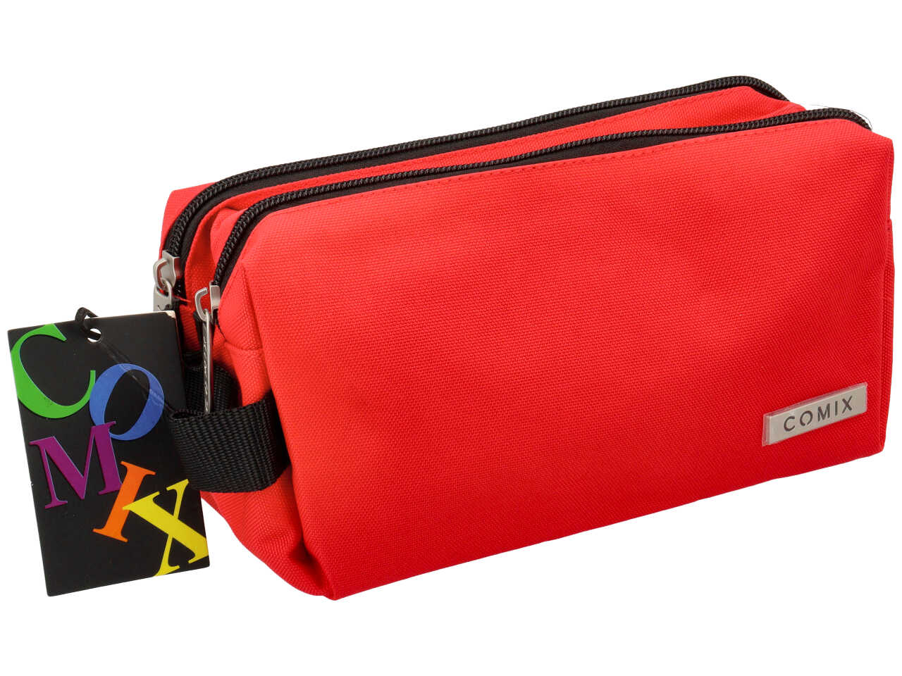 Astuccio 2 zip  comix monocolore rosso