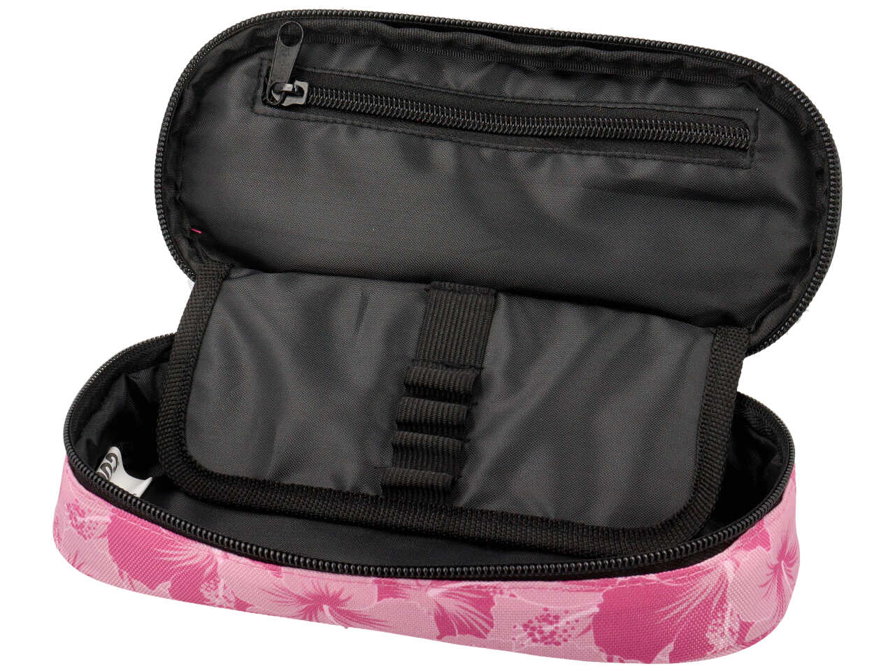 Astuccio ovale comix organizzato allover fantasia hibiscus