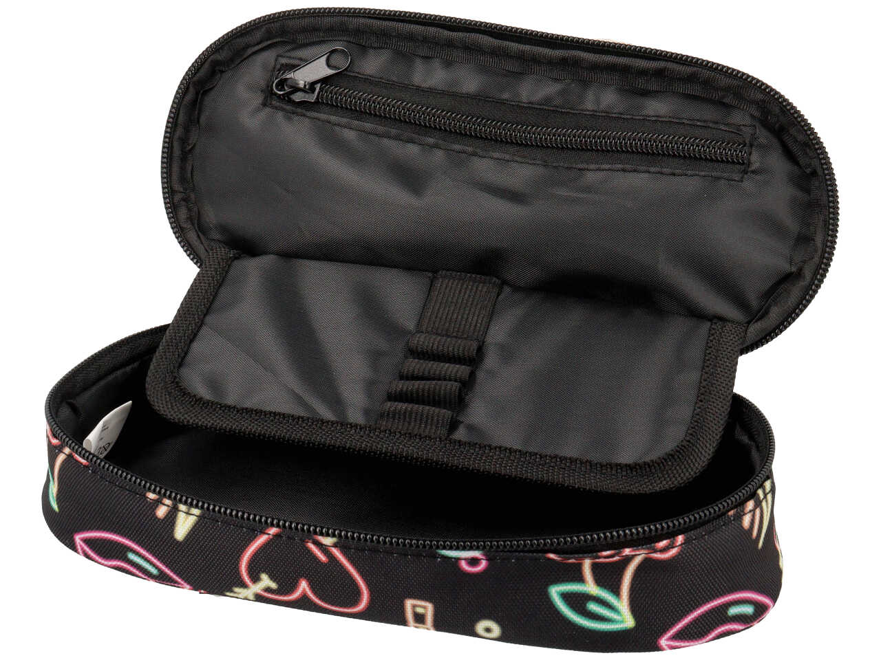 Astuccio ovale comix organizzato allover fantasia neon