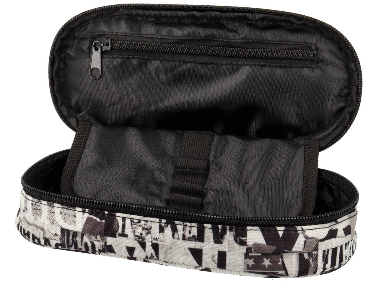 Astuccio ovale comix organizzato allover fantasia patchwork