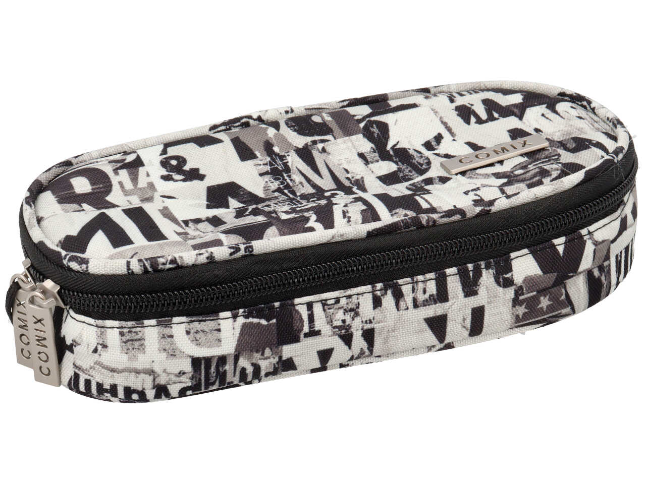 Astuccio ovale comix organizzato allover fantasia patchwork