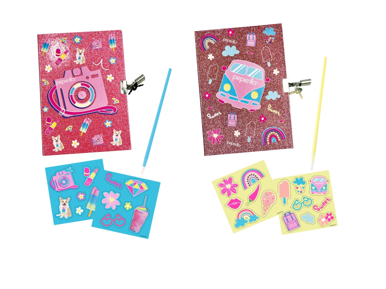 Peperilla diario segreto con lucchetto, penna e stickers
