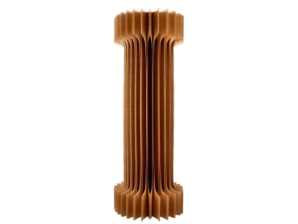 Colonna 2forme plissettate con led d.30xh.100cm marrone